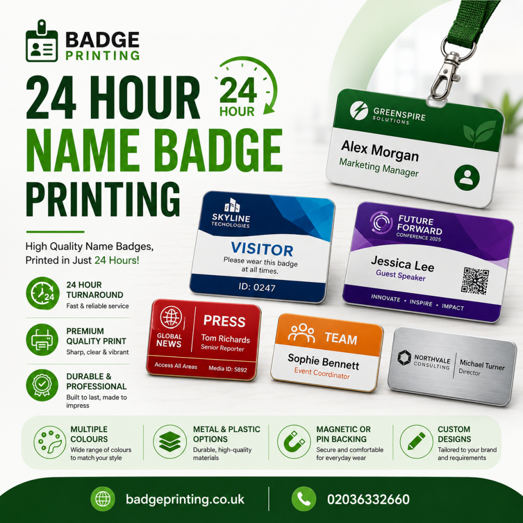 24 hour name badge printing