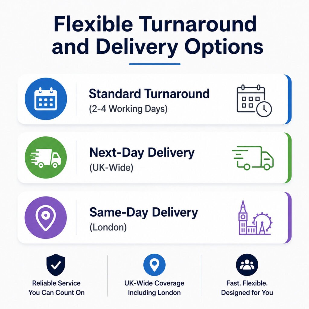 Flexible Turnaround and Delivery