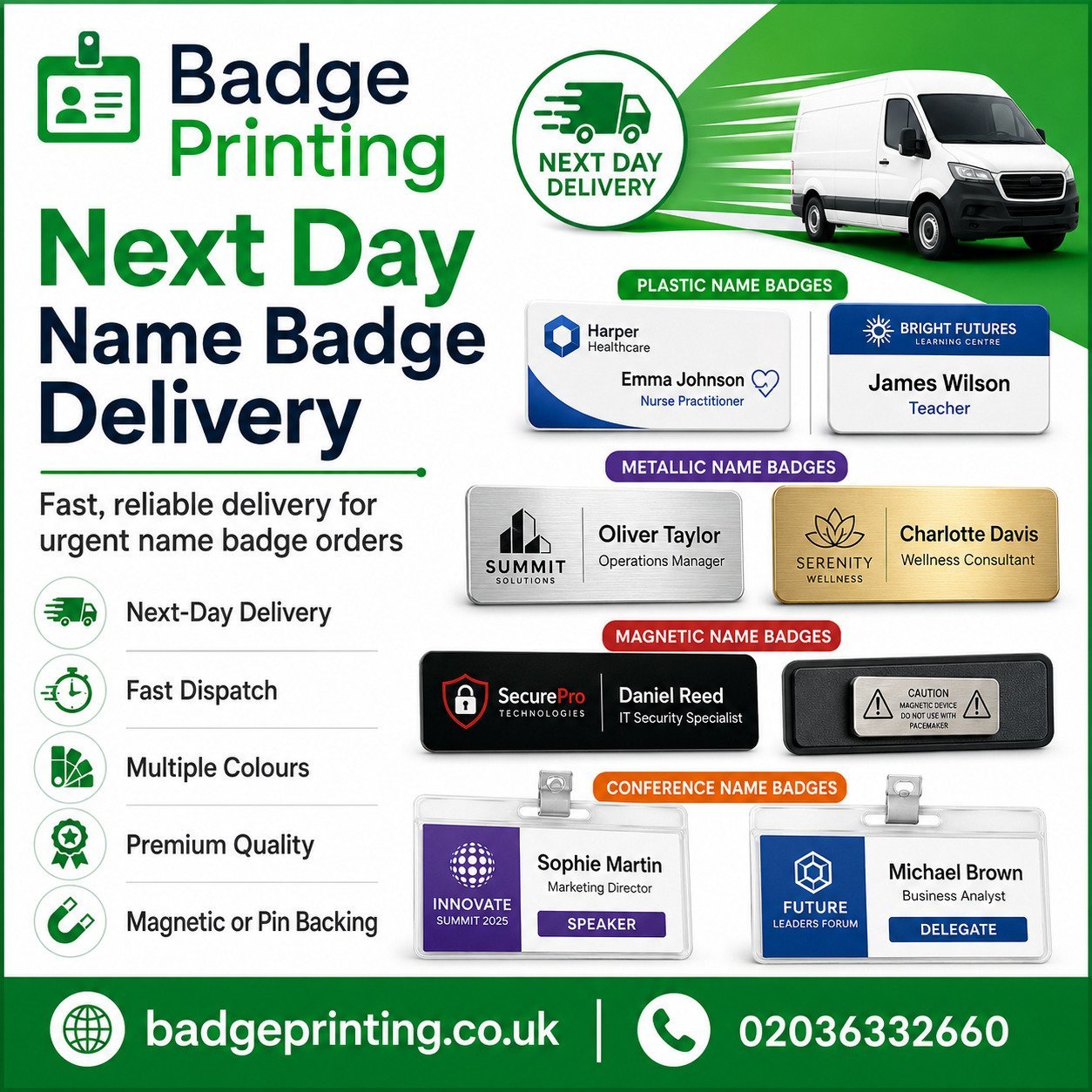 Next Day Name Badge Delivery