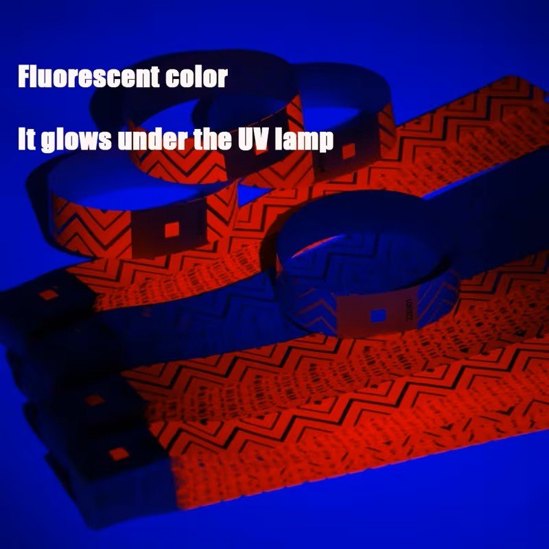 Fluorescent Zigzag Paper Wristband It glows Under the UV lamp