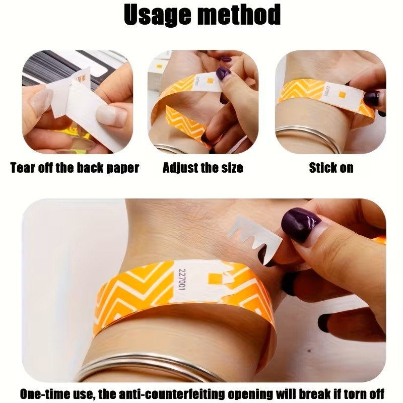Fluorescent Zigzag Paper Wristband Usage Method