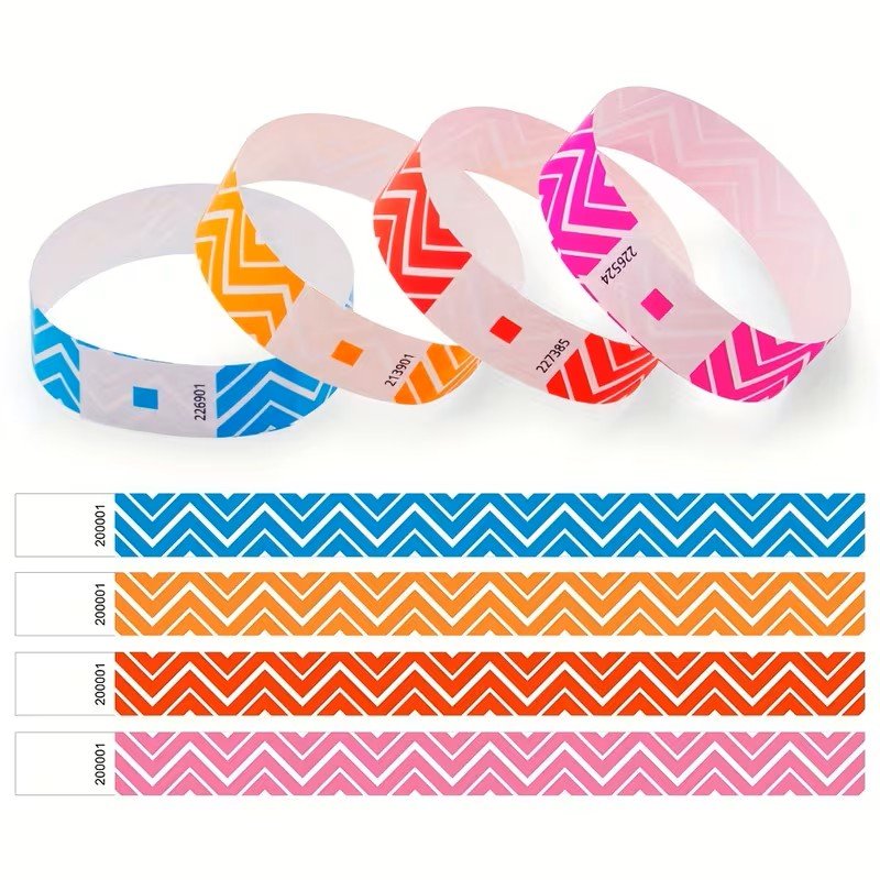 Fluorescent Zigzag Paper Wristband colour mixed