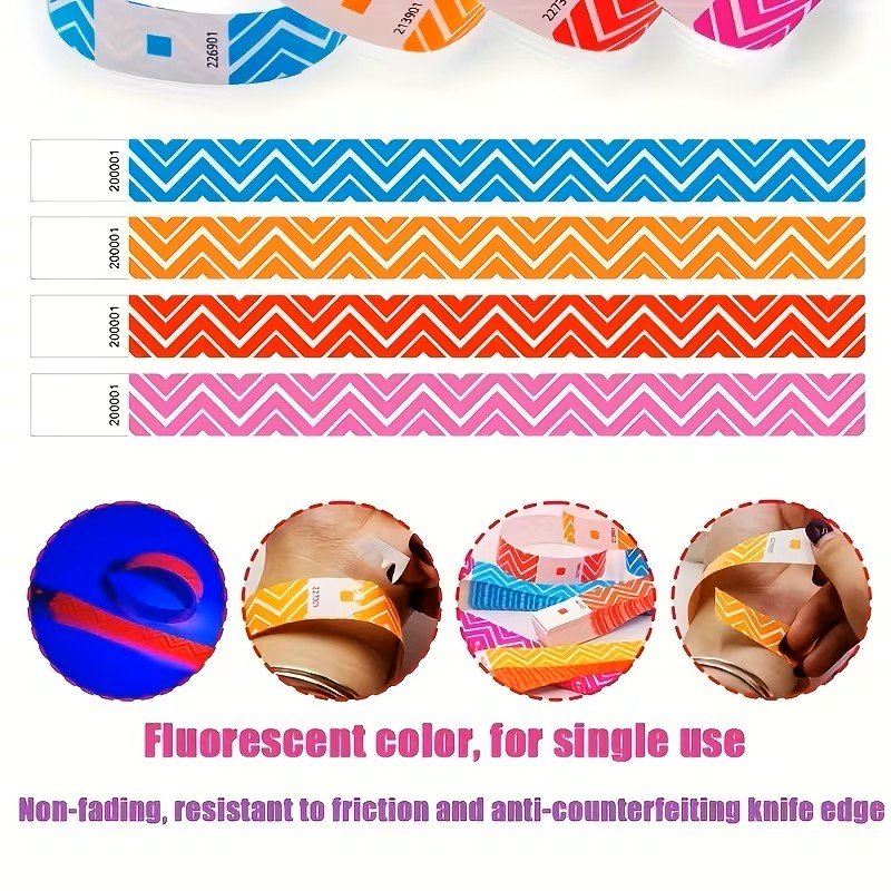 Fluorescent Zigzag Paper Wristband image