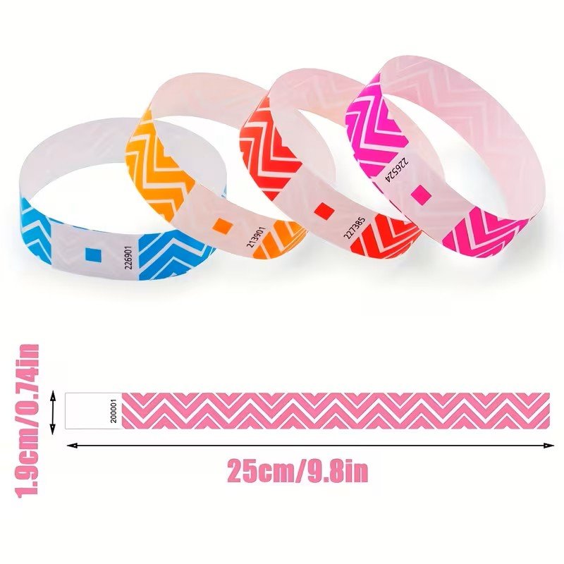 Fluorescent Zigzag Paper Wristband size
