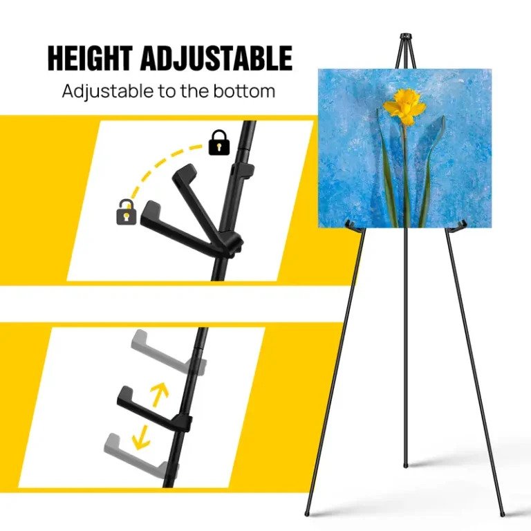 Portable-Easel-Stand-hight-and-adjustment-Badge Printing