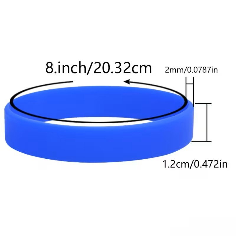 Silicone Wristbands size