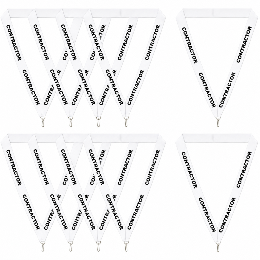 White Contractor Lanyard
