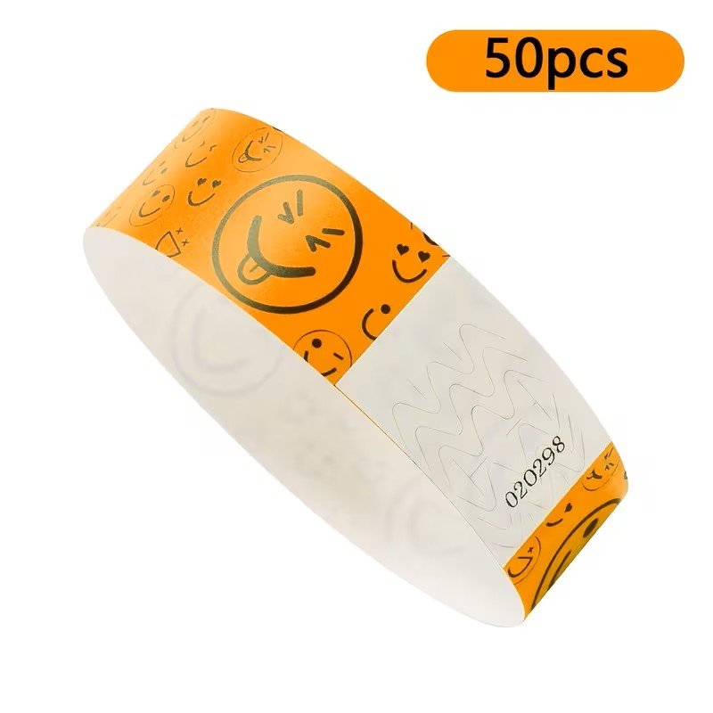 emoji face wristbands single orange