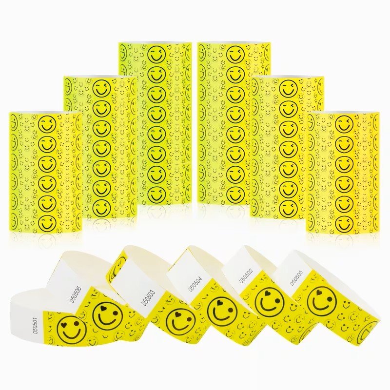 emoji face wristbands yellow