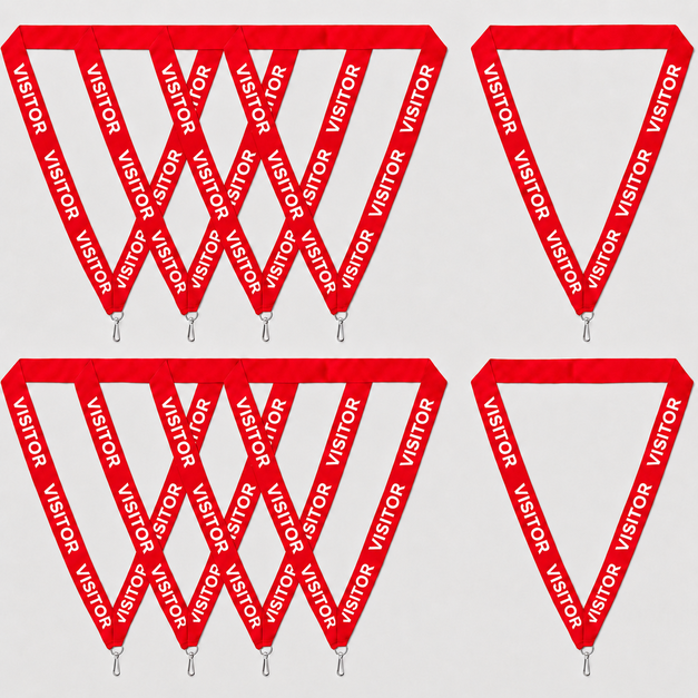 red Visitor Lanyard