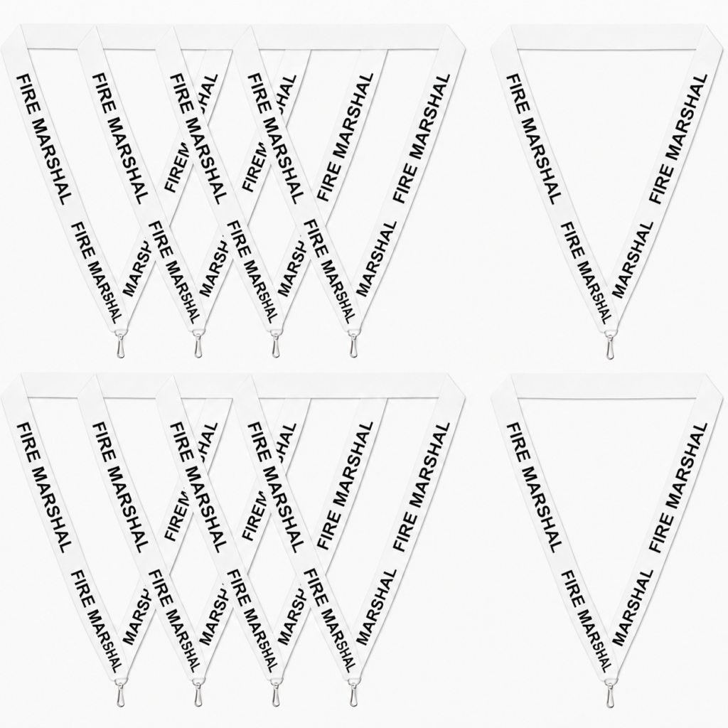 white Fire Marshal Lanyard