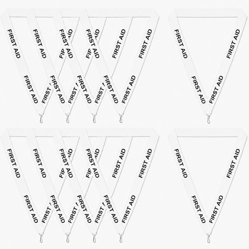 white First Aid Lanyard