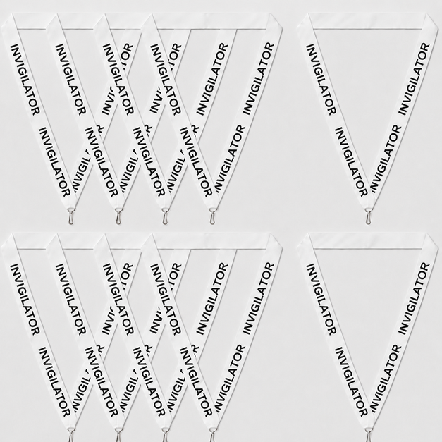 white Invigilator Lanyard
