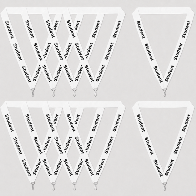 white Student Lanyard