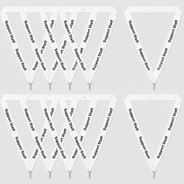 white Support Staff Lanyard