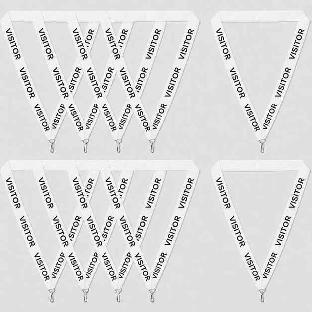 white Visitor Lanyard