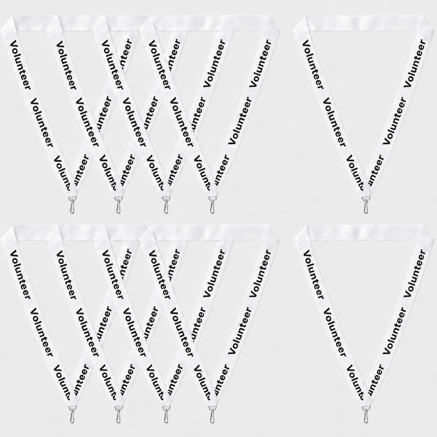 white Volunteer Lanyards